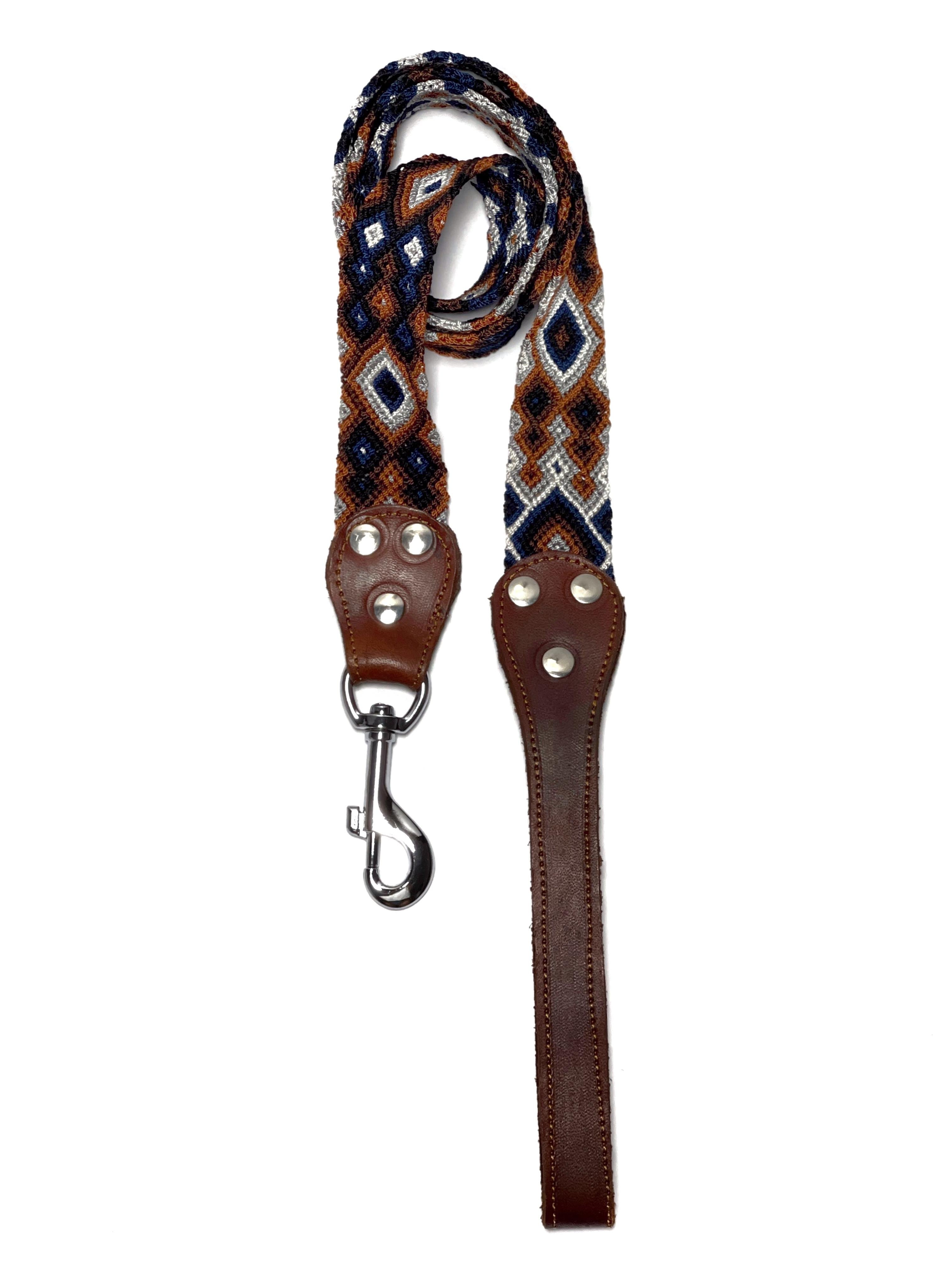 Medium Leather Hand Made Embroidered Dog Leashes Ditta Co